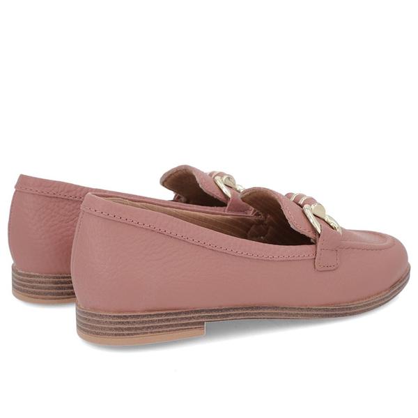 Imagem de Loafer Rosa Vintage Salto Bloco Couro Básico