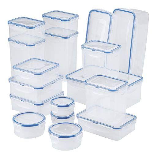 Imagem de LocknLock Easy Essential Storage Set/Food Containers Caixas herméticas/BPA-Free/Lava-louças Cofre, 38 peças, transparente