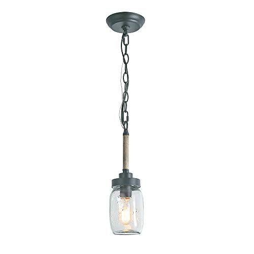 Imagem de LOG BARN Mason Jar Lights, Farmhouse Mini Chandelier para Kitchen Island in Metal Finish, Rústico Pendente para Foyer, Corredor, Salas de Jantar