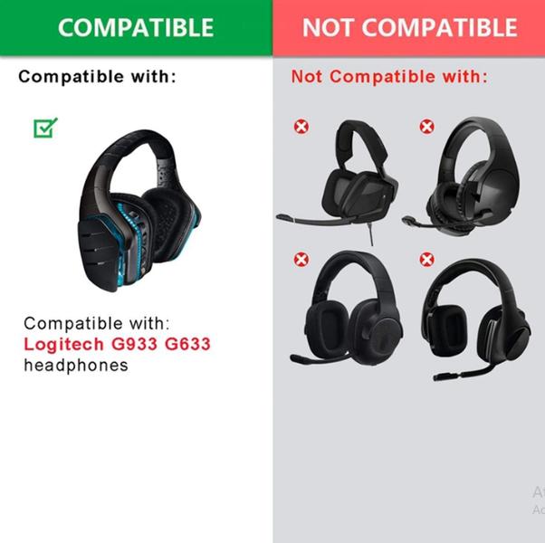 Logitech Almofada Reposição Fone de ouvido Compatível G633 G933 G935 - Ralph Couch Imagem de Logitech Almofada Reposição Fone de ouvido Compatível G633 G933 G935