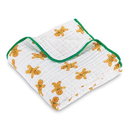 Imagem de LollyBanks Holiday Muslin Quilts  Natal Gingerbread Man cobertores para meninos e meninas100% algodão Super macio e leve  Tamanho grande 47 "x 47" para bebê criança e criança