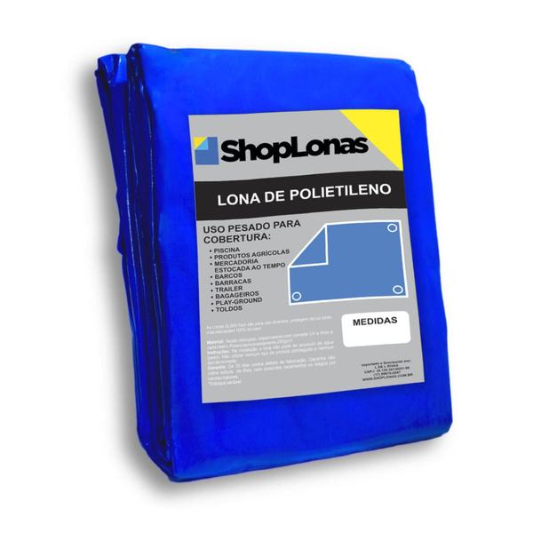 Lona 10,5X6 Polietileno Azul Shoplonas510 Imagem de Lona 10,5X6 Polietileno Azul Shoplonas510