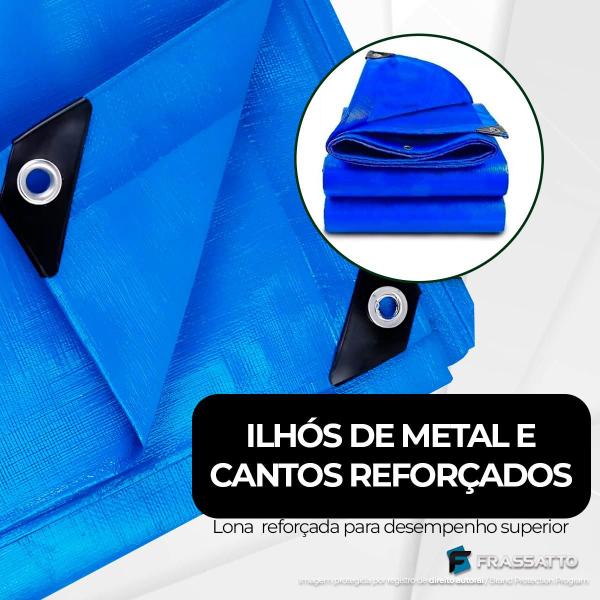 Imagem de Lona 3x3 Azul Impermeavel Piscina Barraca Camping Telhado + Corda 10m