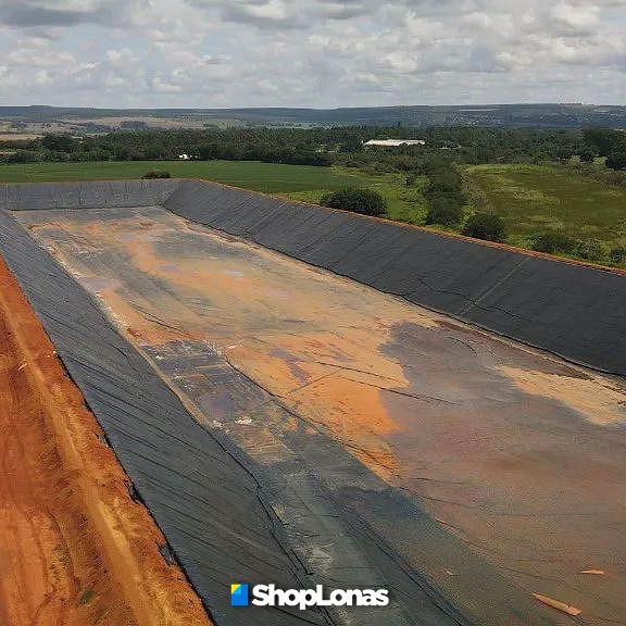 Imagem de Lona 800 Micras Lago Tanque Criação Peixe Manta - 10x2 Geomembrana