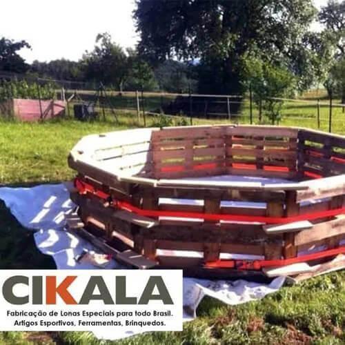 Imagem de Lona Azul 6x6 Para Interior de Piscina Pallet Revestimento Forte Resistente 