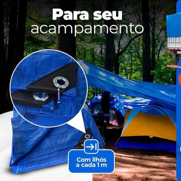 Imagem de Lona Azul Camping, Piscina, Toldos, Impermeável, Multiuso 105G 2x2 Metros + Corda 10 Metros