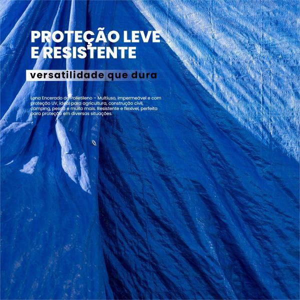 Imagem de Lona Azul Plástica Impermeável na  Festa Telhado Multiuso Tamanhos