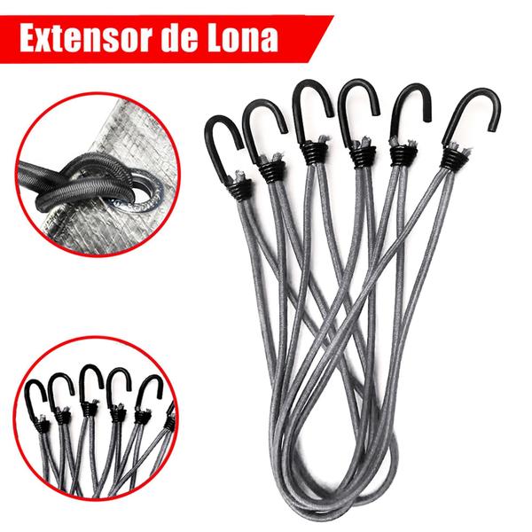 Imagem de Lona Blackout Cinza Preto 4x3m + 14 Elásticos Extensor Cinza 30cm