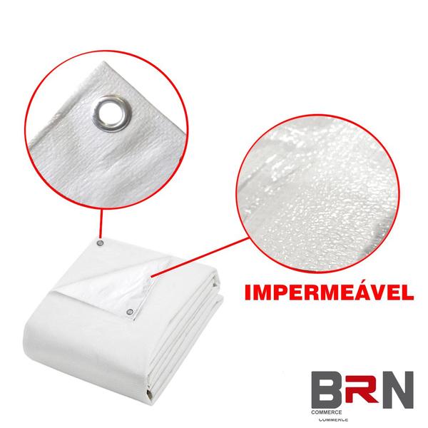 Imagem de Lona Branca 300 Micras Light Impermeável Multiuso 2x2 Metros