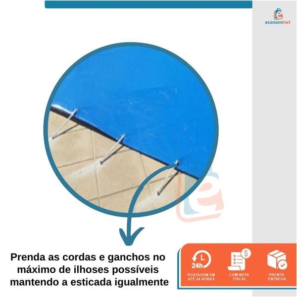 Imagem de Lona Carreteiro Pesada 10x4m Impermeável Multiuso Camping Piscina Carga Caminhão Proteção UV 105g/m2