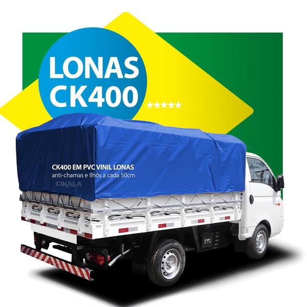 Imagem de Lona Ck400 Azul X Preta 3x3 Metros em Pvc Para Cobertura Estática