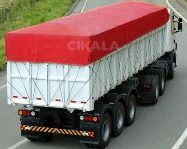 Imagem de Lona Ck600 Vermelha 4x3 Metros em Pvc Com Ilhós em Latão Para Caminhão e Transporte de Carga em Geral