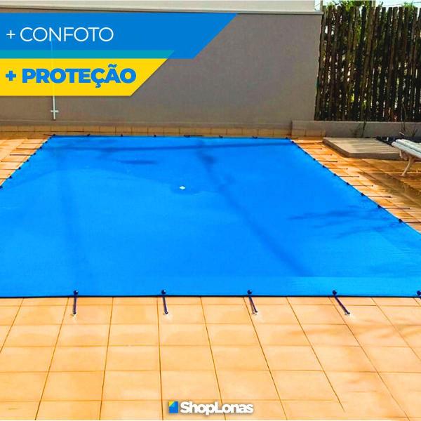 Imagem de Lona de Piscina Impermeável 11x8 300 Azul + Proteção