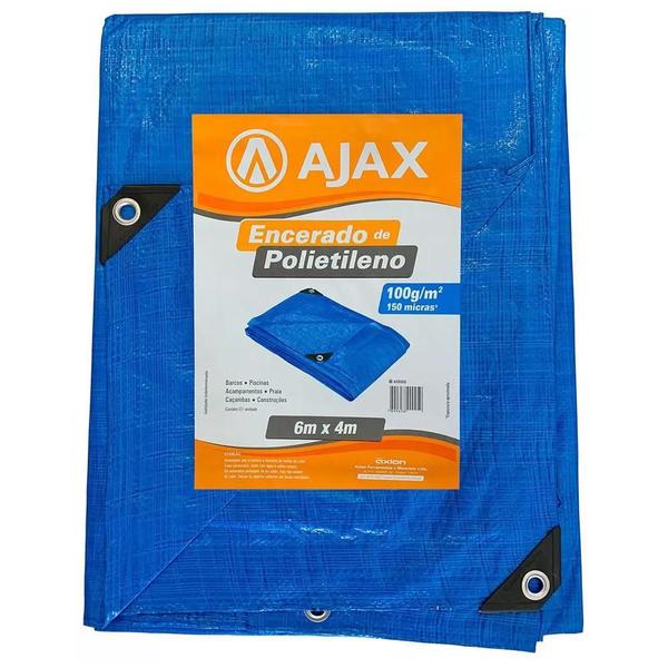 Imagem de Lona de Polietileno Ajax 150 micras 6x4m Azul