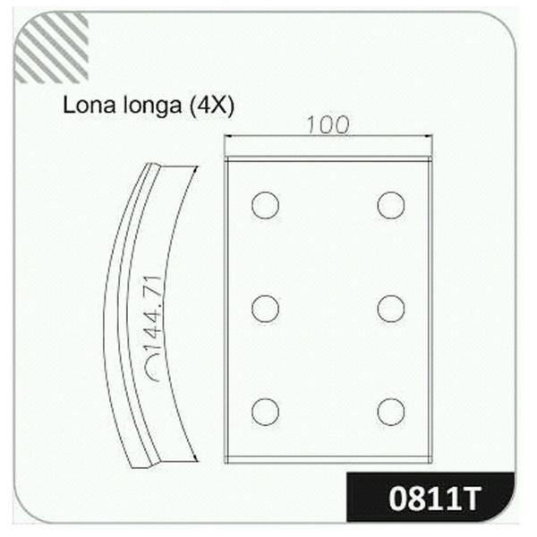 Imagem de LONA FREIO DIANTEIRA/TRASEIRA para AGRALE 7000 8500 MICRO MA