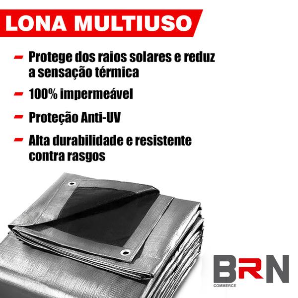 Imagem de Lona Impermeável Cinza Preto Blackout 300 micras 10x8m