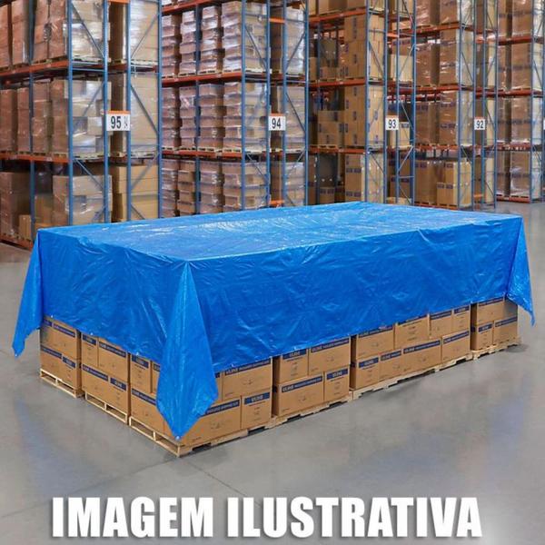 Imagem de Lona Multiuso com Ilhos 10 X 12 M Encerado de Polietileno Azul  Bel 