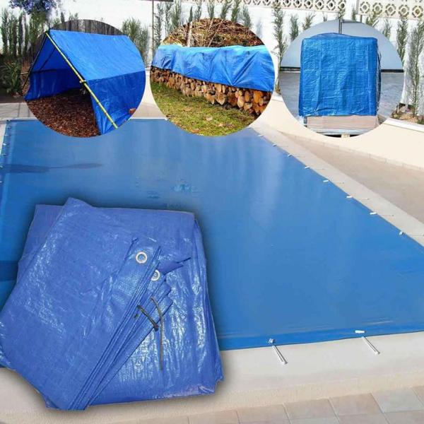 Imagem de Lona Para Caminhão Piscina Casa Moto Multiuso Azul 10x8 100micras