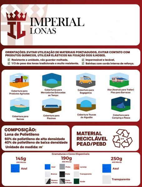 Imagem de Lona Plástica Cobertura 15x4,3 Impermeável 300 Micras 4,3x15