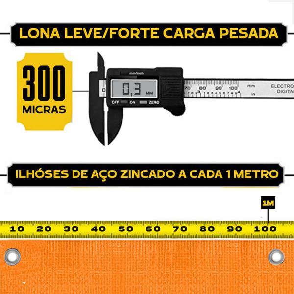 Imagem de Lona Plástica Impermeável 300 Micras 2x7 Várias Cores