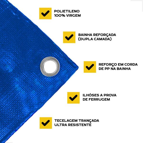 Imagem de Lona Plástica Impermeável 300 Micras 3x5 Várias Cores