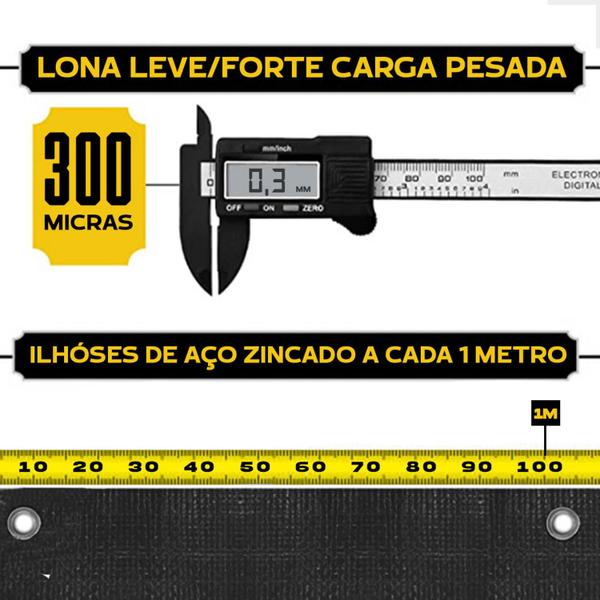 Imagem de Lona Plástica Impermeável 300 Micras 5x5 Várias Cores