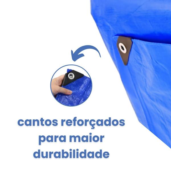 Imagem de Lona Plástica Impermeável Para Cobertura de Garagem Piscina e Acampamento Azul 6x4 Starfer