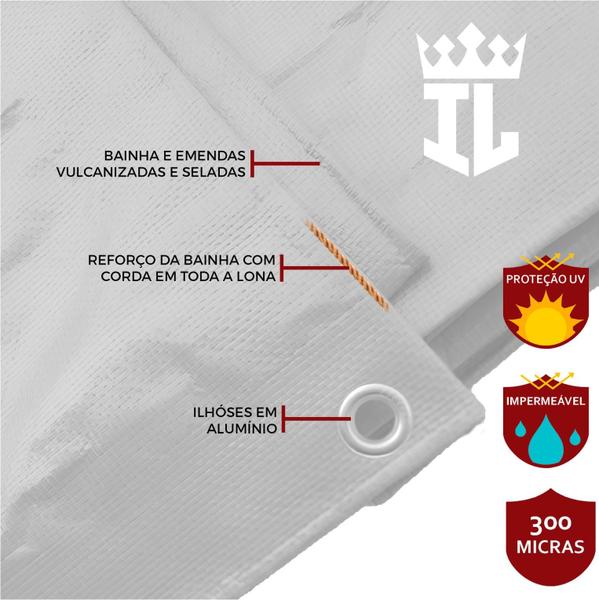 Imagem de Lona Plástica Para Cobertura 4,5x2,5 Impermeável 300 Micras