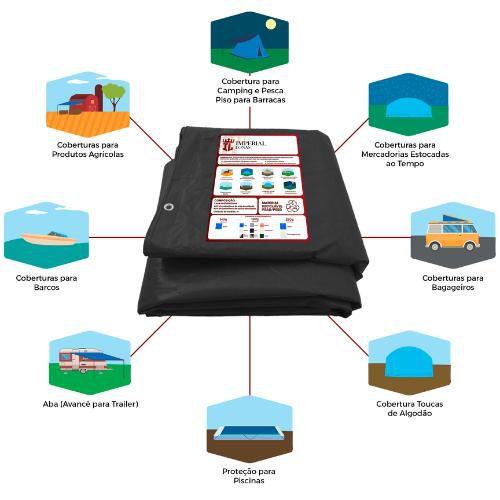 Imagem de Lona Plástica Para Cobertura 7x8 Impermeável 330 Micras 8x7