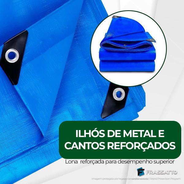 Imagem de Lona Plástica Proteção Cobertura Piscina Impermeável Azul 6x4 mts Multiuso 4x6