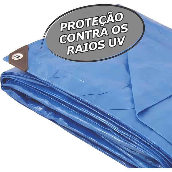 Imagem de Lona Polietileno 6x4m Azul 200 Micras Reforçada Vonder Plus Impermeável com Proteção UV