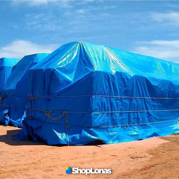 Lona Polietileno Azul Shoplonas310 - 5,5x4m Imagem de Lona Polietileno Azul Shoplonas310 - 5,5x4m