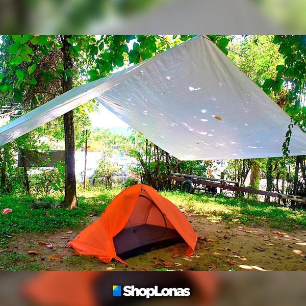 Lona Polietileno Branca Barraca Camping ShopLonas310 - 2X2 Imagem de Lona Polietileno Branca Barraca Camping ShopLonas310 - 2X2
