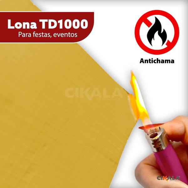 Imagem de Lona Td1000 Amarela 2x2 Metros Blackout Espessura 500 Micras Vinil Multiuso 