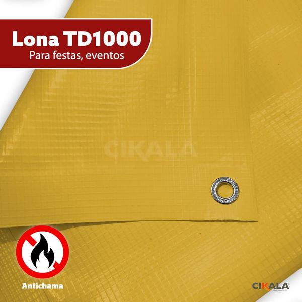 Imagem de Lona Td1000 Amarela 5x2 Metros Blackout Espessura 500 Micras Vinil Multiuso 