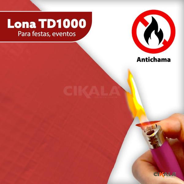 Imagem de Lona TD1000 Vermelha 6.5x2.5 Metros Blackout Espessura 500 Micras Vinil Multiuso