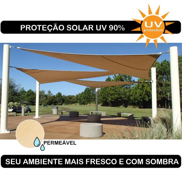 Imagem de Lona Tela Shade Toldo Sombrite Jardim Sombra 4x4 Piscina Garagem Pergolado Sombra