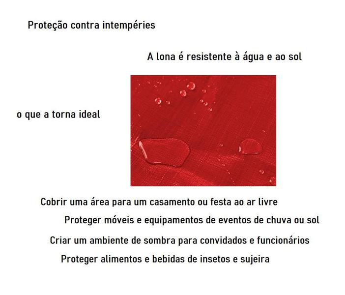 Imagem de Lona Vermelha à Prova D'água 2x2m - Resistente ao Sol