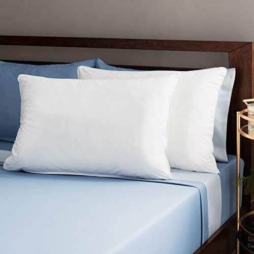 Imagem de Looms & Linens Hotel Luxury Sleeping Pillows 20x26 - 2-Pack Standard Size Bed Pillow Set - Down Alternative Sleeping Bed Pillows - USA-Made Cool Comfortable Sleep Back, Stomach, Side Sleeper Pillows