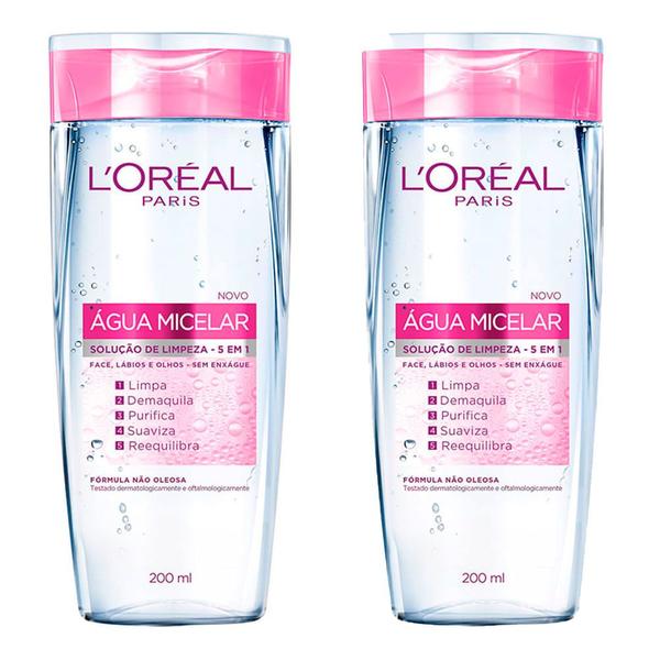 LOréal Paris Solução de Limpeza Kit - 2 Água Micelar 5 em 1 - L'Oréal Paris LOréal Paris Solução de Limpeza Kit - 2 Água Micelar 5 em 1 - L'Oréal Paris