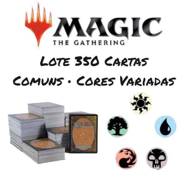 Imagem de Lote cartas Magic the Gathering 350 cartas Comuns Bulk MTG cores variadas