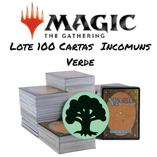 Imagem de Lote cartas Verdes Magic the Gathering 100 cartas Inomuns Verde Bulk MTG