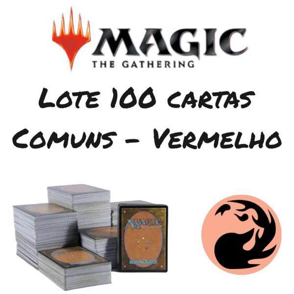 Imagem de Lote de cartas Magic the Gathering Vermelho 100 cartas comuns Bulk comuns MTG