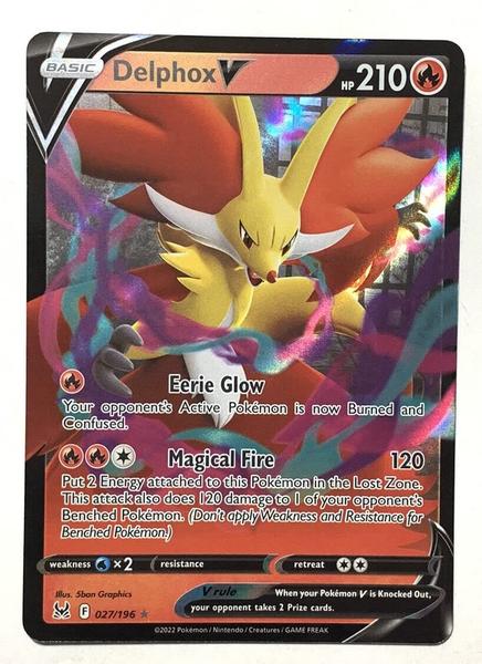 Imagem de Lote de cartas Pokémon Delphox V 027/196 Lost Origin Ultra Rare Holo