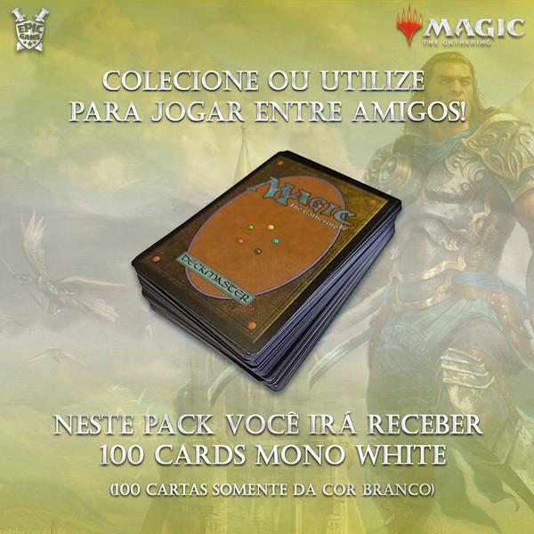 Imagem de Lote Pack Magic 100 Cartas Aleatórias Comuns Branco Cartas MTG