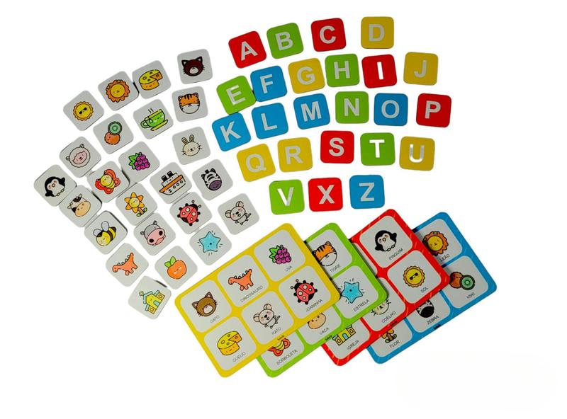 Imagem de Loto das Letras Babebi Jogo Pedagogico Brinquedo Infantil Educativo Alfabeto