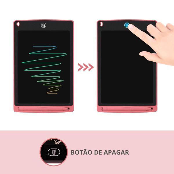 Imagem de Lousa Digital Infantil 12 Polegadas LCD para Desenhos e Anotações