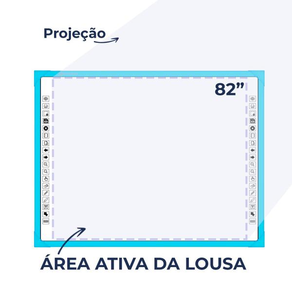 Imagem de Lousa digital unionboard color azul 82 polegadas