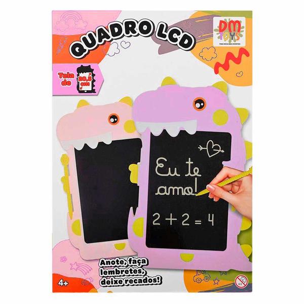 Imagem de Lousa Educativa - Quadro LCD - Dino Rosa - DM Toys