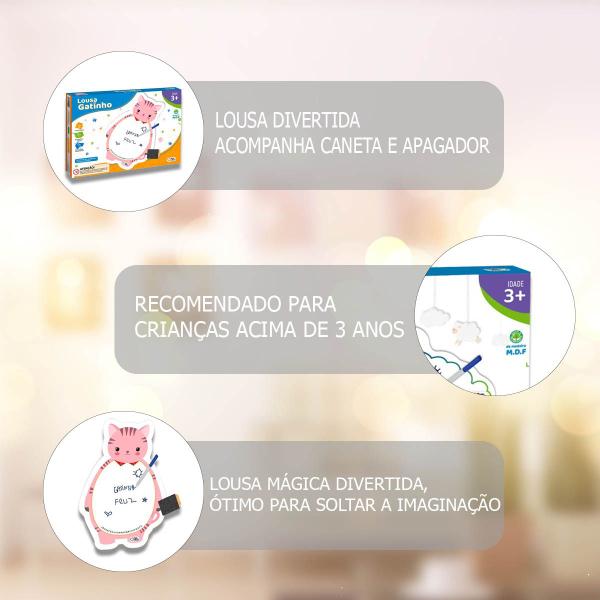 Lousa Gatinho Desenhar Escrever Infantil Criança - Pais & Filhos Imagem de Lousa Gatinho Desenhar Escrever Infantil Criança